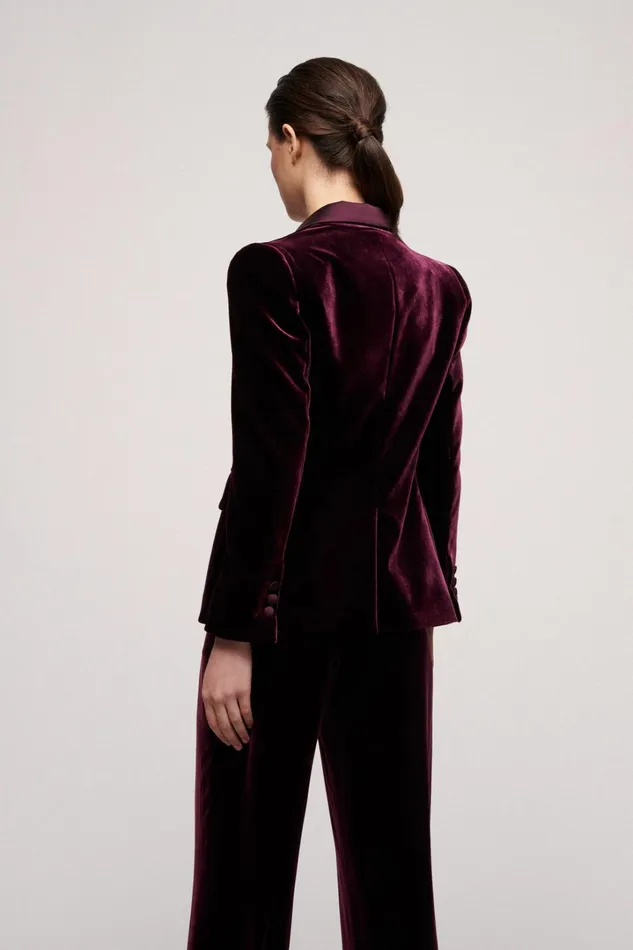Luisa Spagnoli Jackets and Blazers Women Sfoglia Eggplant Luisa Spagnoli Jackets and Blazers Women Sfoglia Eggplant