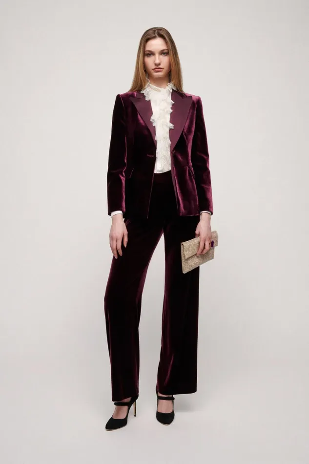 Luisa Spagnoli Jackets and Blazers Women Sfoglia Eggplant Luisa Spagnoli Jackets and Blazers Women Sfoglia Eggplant