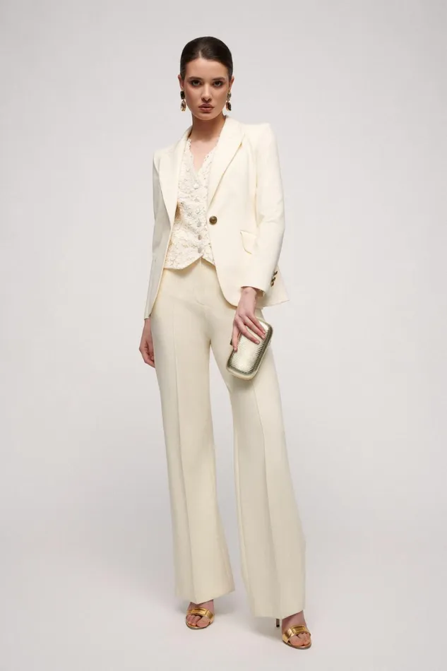 Luisa Spagnoli Jackets and Blazers Women Singolare Cream Luisa Spagnoli Jackets and Blazers Women Singolare Cream