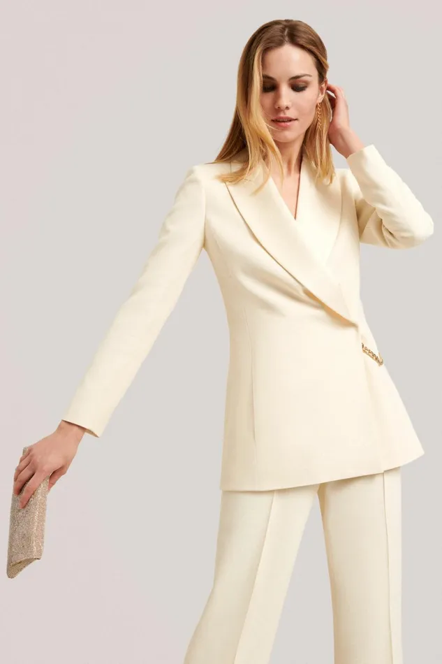 Luisa Spagnoli Jackets and Blazers Women Sodalizio Cream Luisa Spagnoli Jackets and Blazers Women Sodalizio Cream