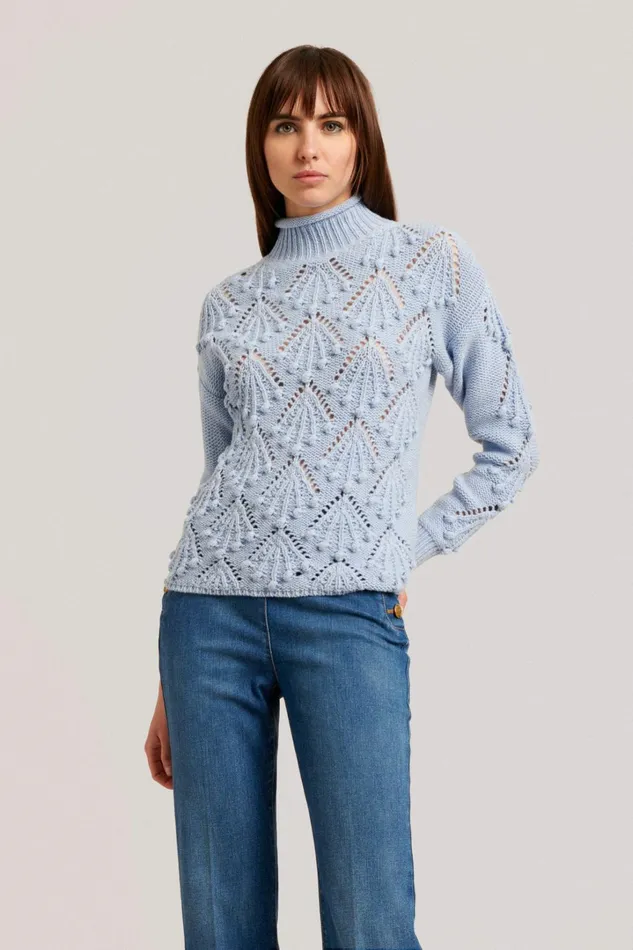 Luisa Spagnoli Knitwear Women Contributo Light Blue Luisa Spagnoli Knitwear Women Contributo Light Blue