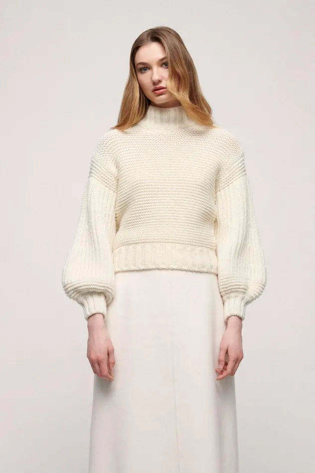 Luisa Spagnoli Knitwear Women Mondragone Cream Luisa Spagnoli Knitwear Women Mondragone Cream