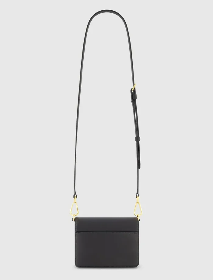 Mac Duggal Mini Leather Tone On Tone Crossbody Bag 8211 FINAL SALE Black Women Crossbody Bags