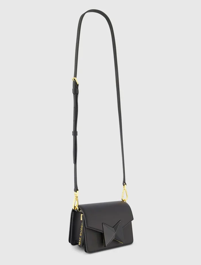 Mac Duggal Mini Leather Tone On Tone Crossbody Bag 8211 FINAL SALE Black Women Crossbody Bags