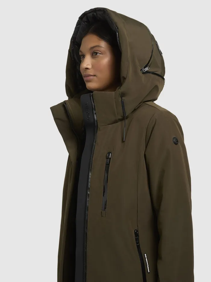 Mantel LOFI2 Dunkeloliv Dunkeloliv Women Parkas KHUJO