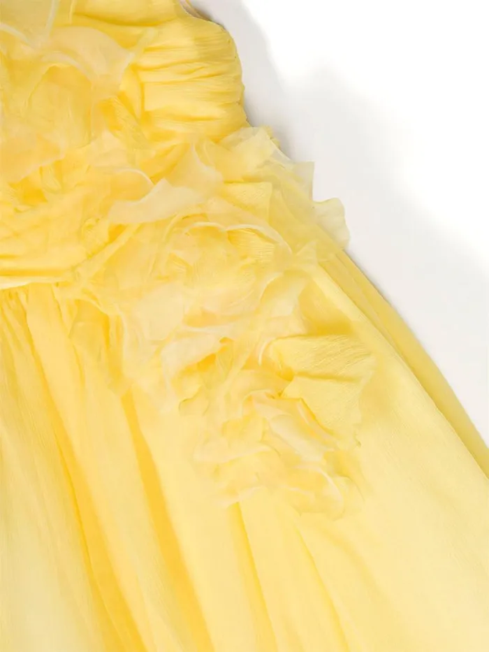 Marchesa Gowns FlowerEmbellished Crepe Gown Yellow 8211 Kids Marchesa Gowns FlowerEmbellished Crepe Gown Yellow 8211 Kids