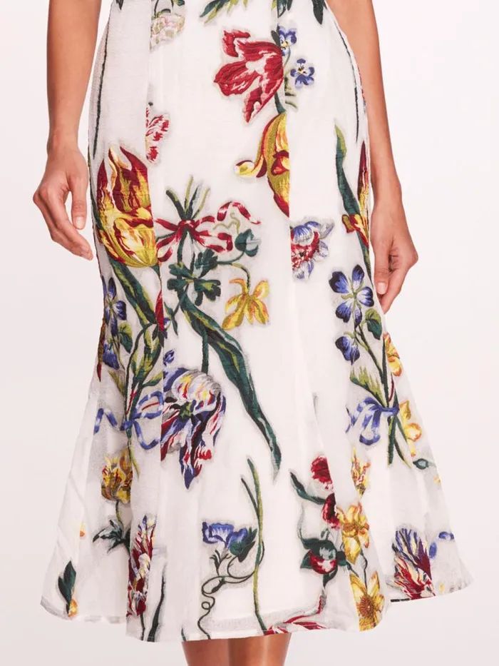 Marchesa Marchesa Notte Alexander Midi Dress Ivory Multi 8211 Women