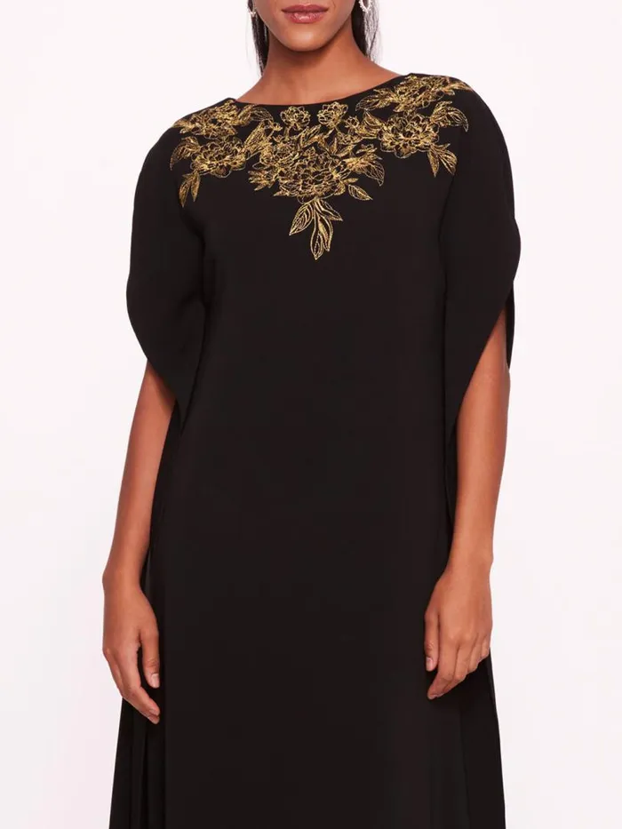 Marchesa Marchesa Notte Embroidered Crepe Kaftan Black 8211 Women