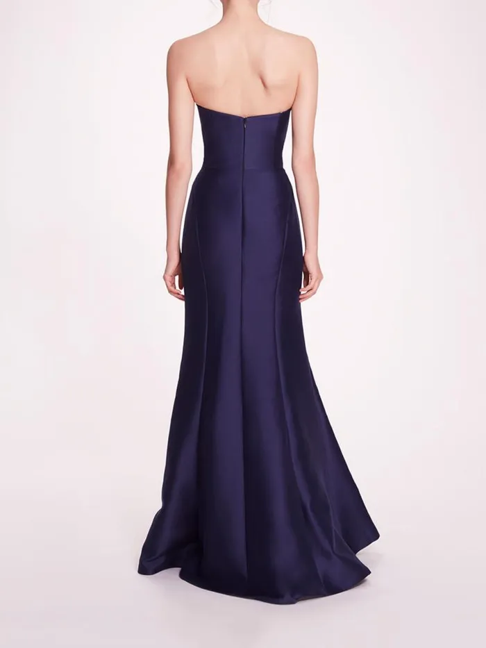 Marchesa Marchesa Notte Floral Mikado Gown Navy 8211 Women