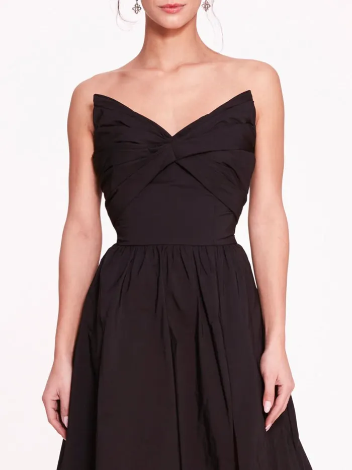 Marchesa Marchesa Notte Pleated Taffeta Gown Black 8211 Women