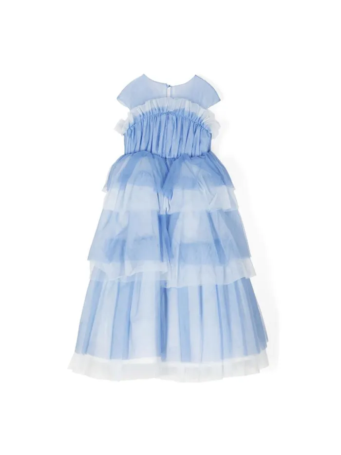 Marchesa Midi Dresses FlowerEmbellished Tulle Gown Light Blue 8211 Kids Marchesa Midi Dresses FlowerEmbellished Tulle Gown Light Blue 8211 Kids