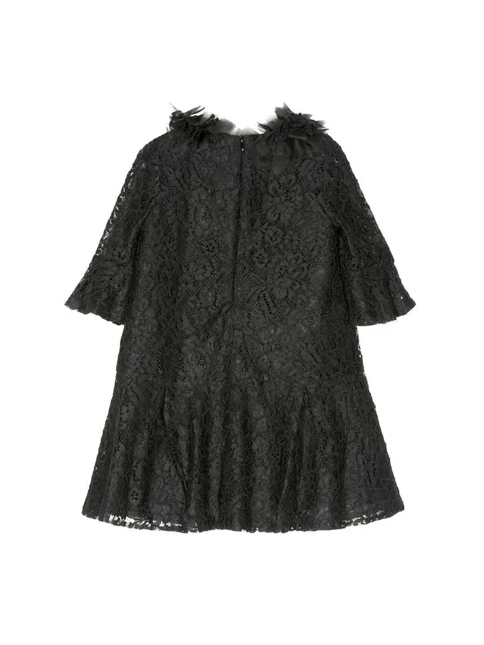 Marchesa Midi Dresses VolantEmbroidered Lace Dress Black 8211 Kids Marchesa Midi Dresses VolantEmbroidered Lace Dress Black 8211 Kids