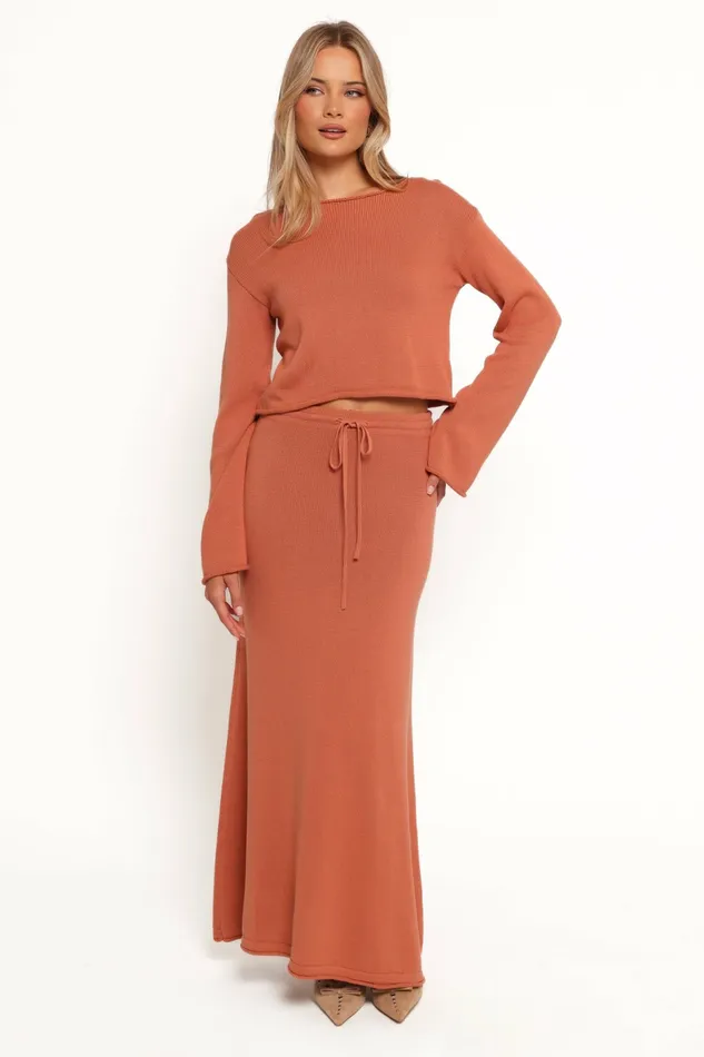 Matching Sets Petal and Pup Women Rooney Knit Skirt Cinnamon