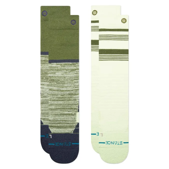 Medium Poly Snow Otc Socks 2 Pack Backside 8211 Green Men Stance Over The Calf