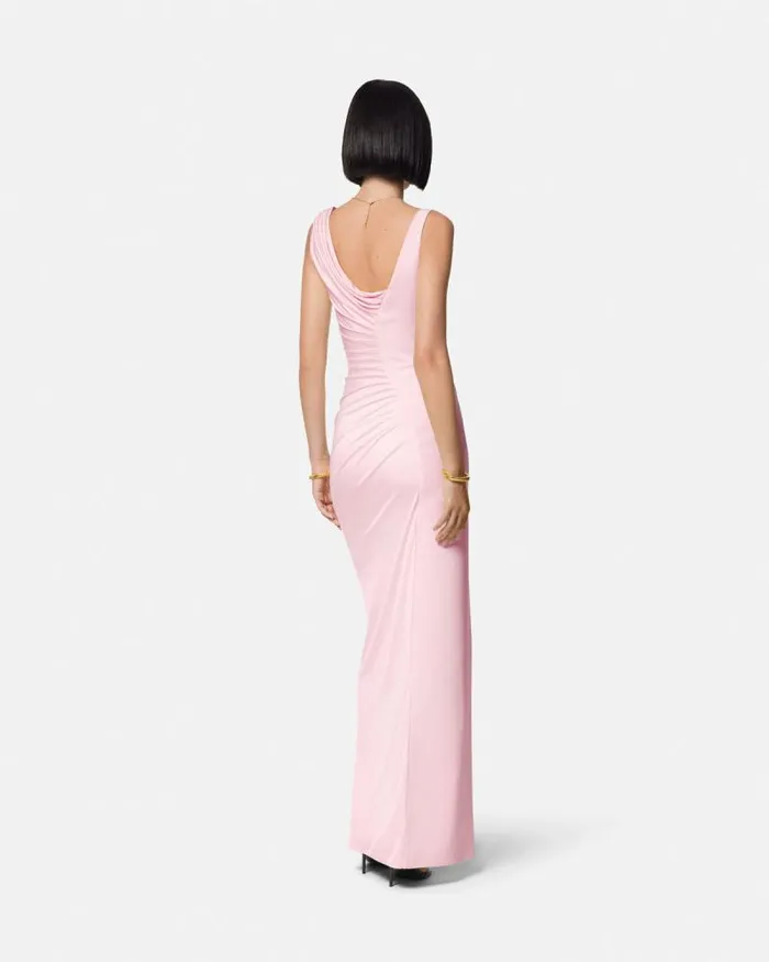 Medusa 03995 Draped Gown Light Pink Women Versace Dresses