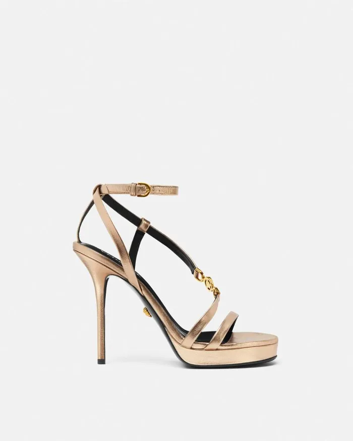 Medusa 03995 Metallic Sandals 115 Mm Gold Women Versace Sandals