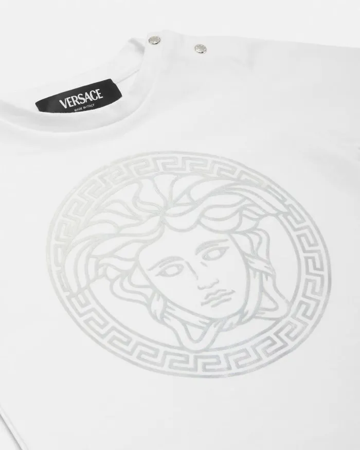 Medusa Baby TShirt Whitesilver Children Versace Clothing