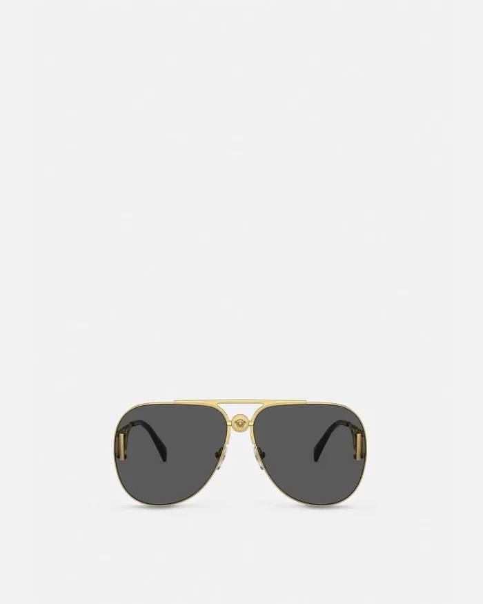 Medusa Biggie Pilot Sunglasses Havana Women Versace Sunglasses