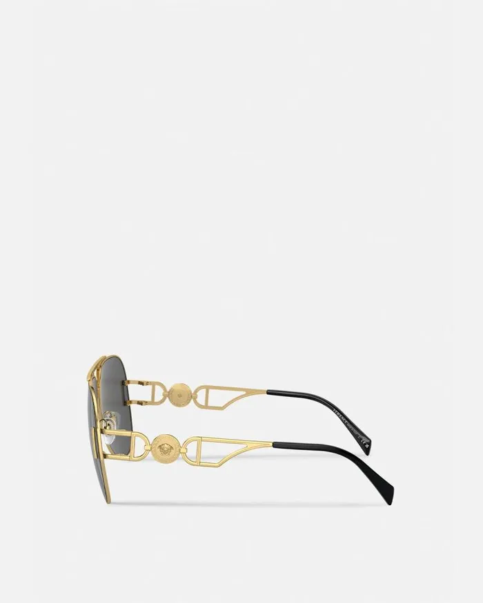 Medusa Biggie Pilot Sunglasses Havana Women Versace Sunglasses
