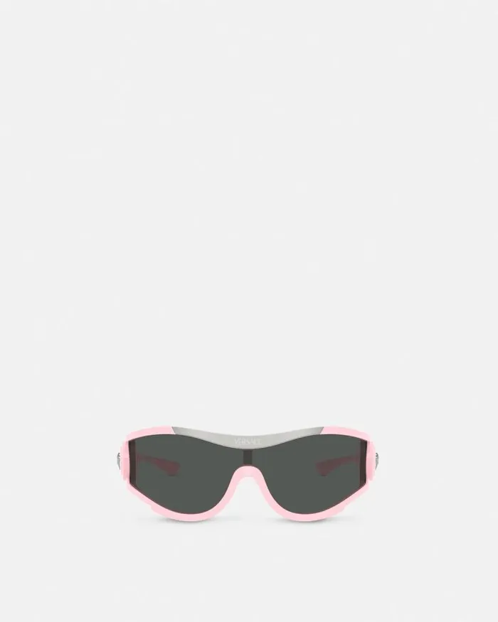 Medusa Medallion Shield Sunglasses Pink WomenMen Versace Sunglasses