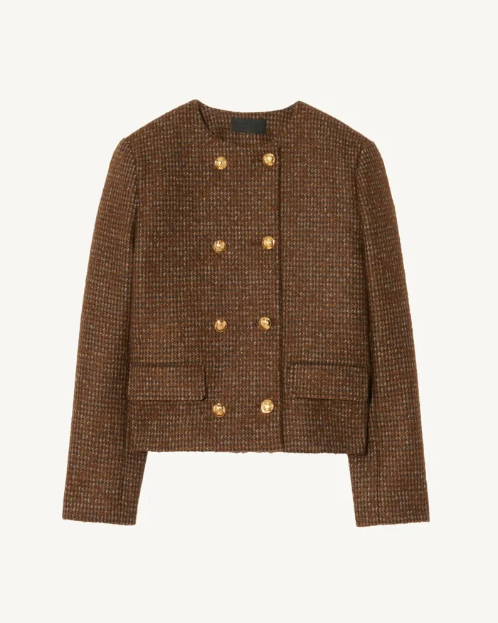 MELANIE JACKET Saddle Check Women Nili Lotan Jackets and Blazers