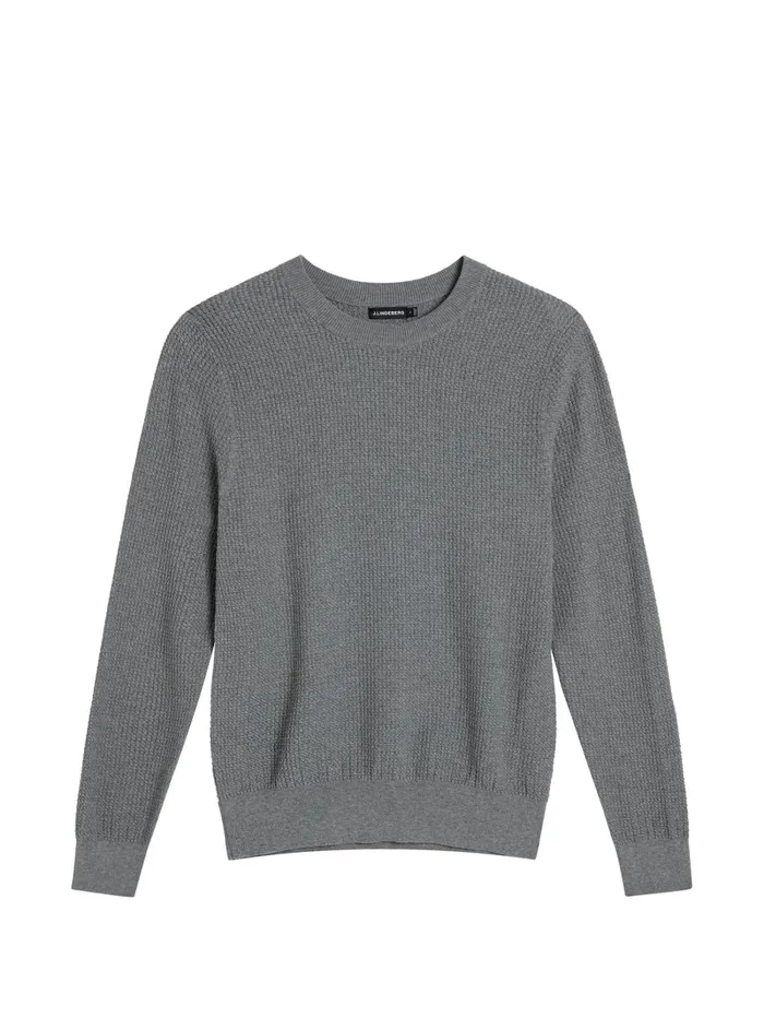 Men Arthur Knit Org Cotton Light Grey Melange JLindeberg Knitwear Men Arthur Knit Org Cotton Light Grey Melange JLindeberg Knitwear