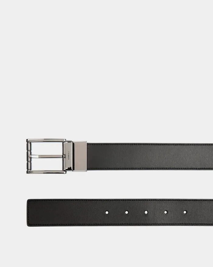 Men Bally Belts Astory 35mm Reversible And Adjustable Belt In Black Leather Black Men Bally Belts Astory 35mm Reversible And Adjustable Belt In Black Leather Black