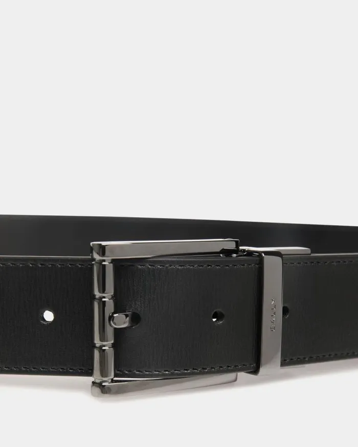 Men Bally Belts Astory 35mm Reversible And Adjustable Belt In Black Leather Black Men Bally Belts Astory 35mm Reversible And Adjustable Belt In Black Leather Black