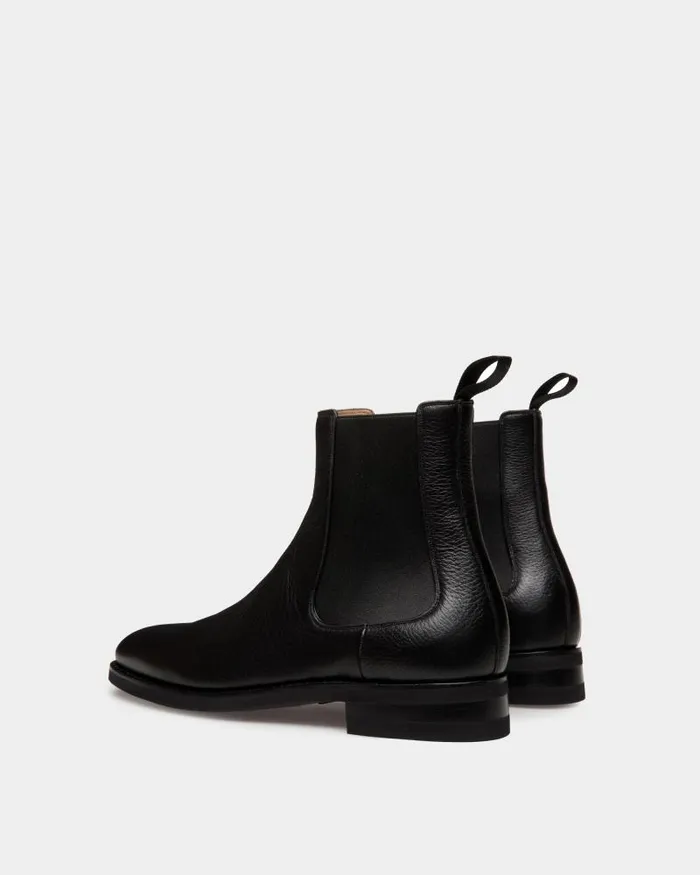 Men Bally Boots and Ankle Boots Scribe Un Bootie In Black Deer Leather Black Men Bally Boots and Ankle Boots Scribe Un Bootie In Black Deer Leather Black