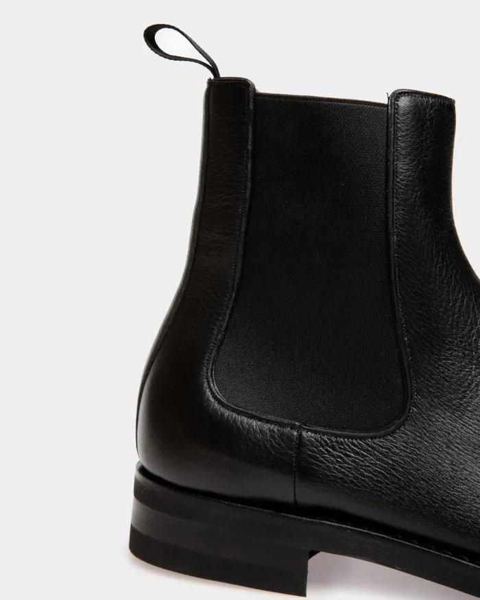 Men Bally Boots and Ankle Boots Scribe Un Bootie In Black Deer Leather Black Men Bally Boots and Ankle Boots Scribe Un Bootie In Black Deer Leather Black