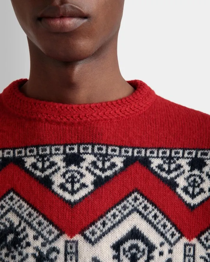 Men Bally Knitwear Winter Capsule Crewneck Sweater With Heritage Flowers In Multicolor Wool Multicolor Men Bally Knitwear Winter Capsule Crewneck Sweater With Heritage Flowers In Multicolor Wool Multicolor