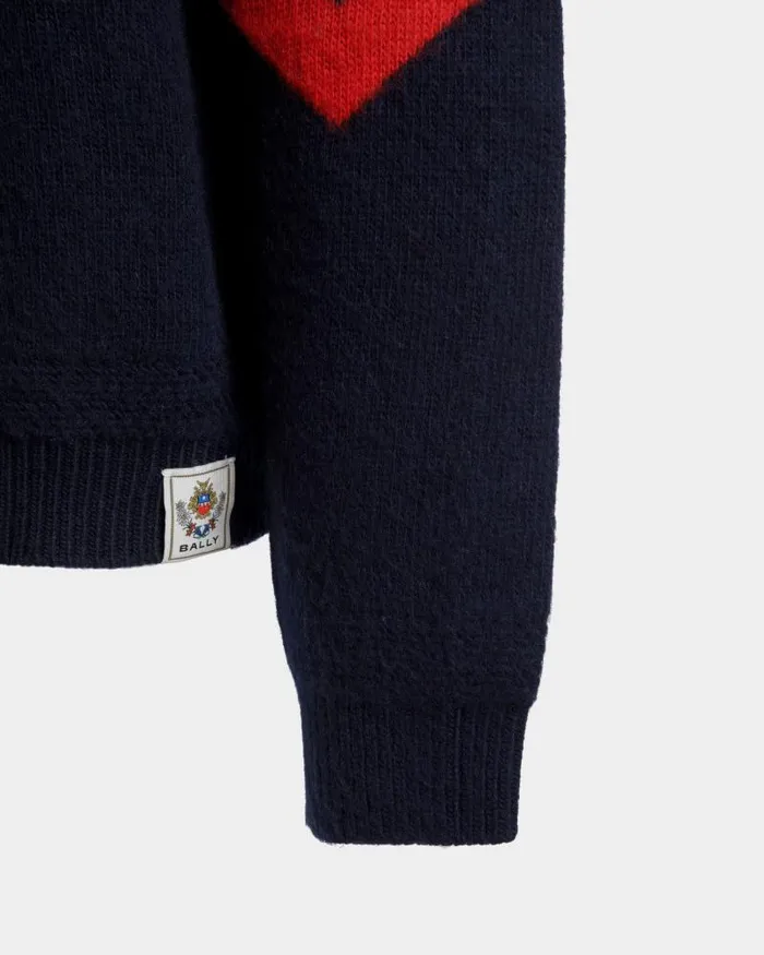 Men Bally Knitwear Winter Capsule Crewneck Sweater With Heritage Flowers In Multicolor Wool Multicolor Men Bally Knitwear Winter Capsule Crewneck Sweater With Heritage Flowers In Multicolor Wool Multicolor
