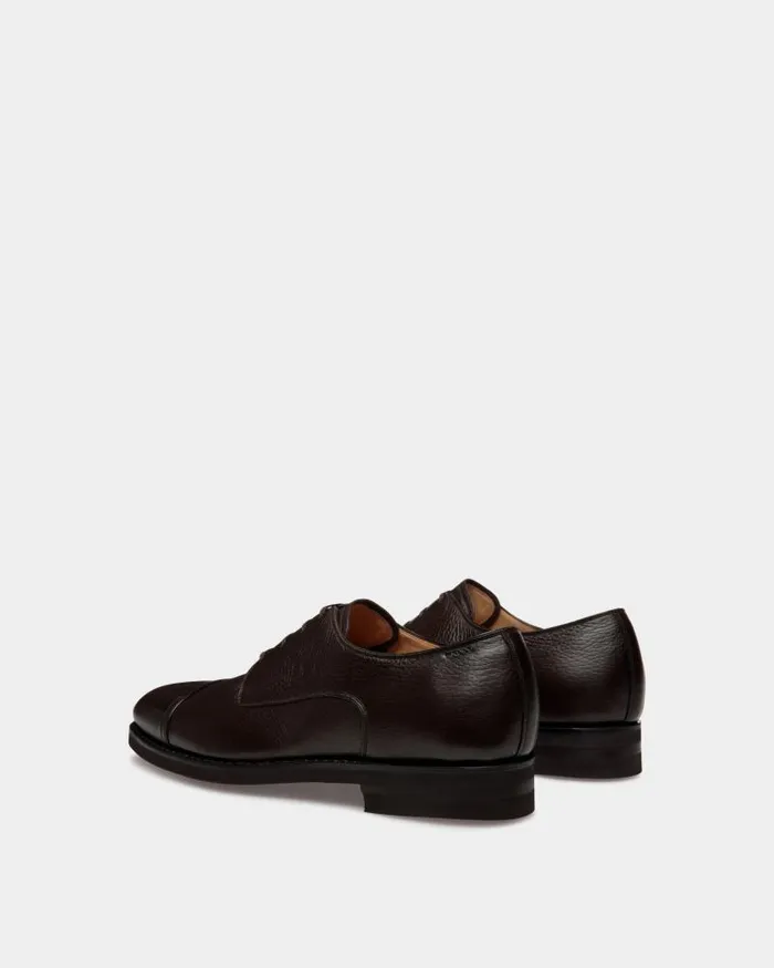 Men Bally Lace Ups and Monks Scribe Un Derby In Ebano Deer Leather Brown Men Bally Lace Ups and Monks Scribe Un Derby In Ebano Deer Leather Brown