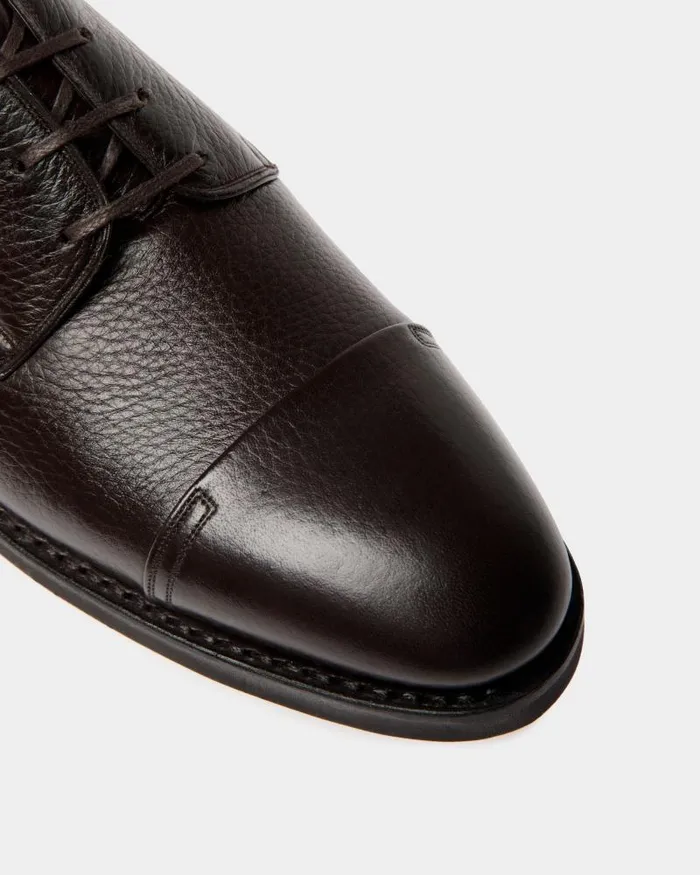 Men Bally Lace Ups and Monks Scribe Un Derby In Ebano Deer Leather Brown Men Bally Lace Ups and Monks Scribe Un Derby In Ebano Deer Leather Brown