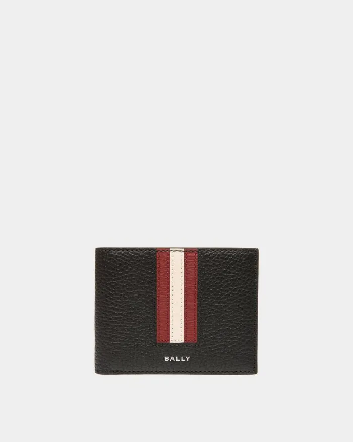 Men Bally Wallets and Card Holders Ribbon Bifold Wallet In Black Leather Black
