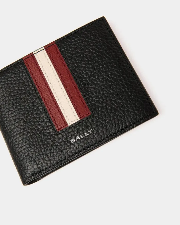Men Bally Wallets and Card Holders Ribbon Bifold Wallet In Black Leather Black Men Bally Wallets and Card Holders Ribbon Bifold Wallet In Black Leather Black