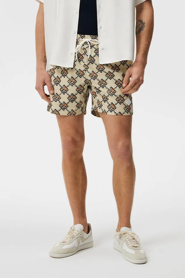 Men Banks Diamond JL Swim Trunks Safari Beige JLindeberg Swim Shorts