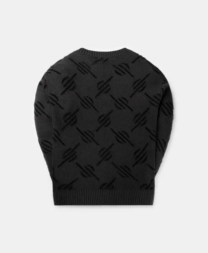 Men Black Tevin Monogram Knit Sweater Daily Paper Knitwear Men Black Tevin Monogram Knit Sweater Daily Paper Knitwear