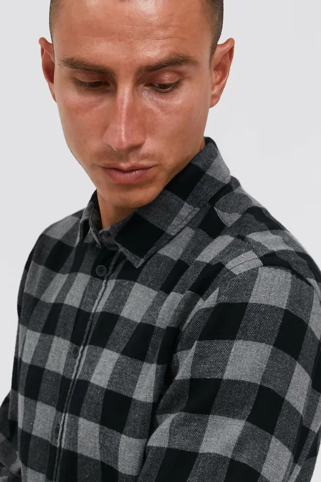 Men Blend Shirts Long Sleeved Shirt Stone Mix