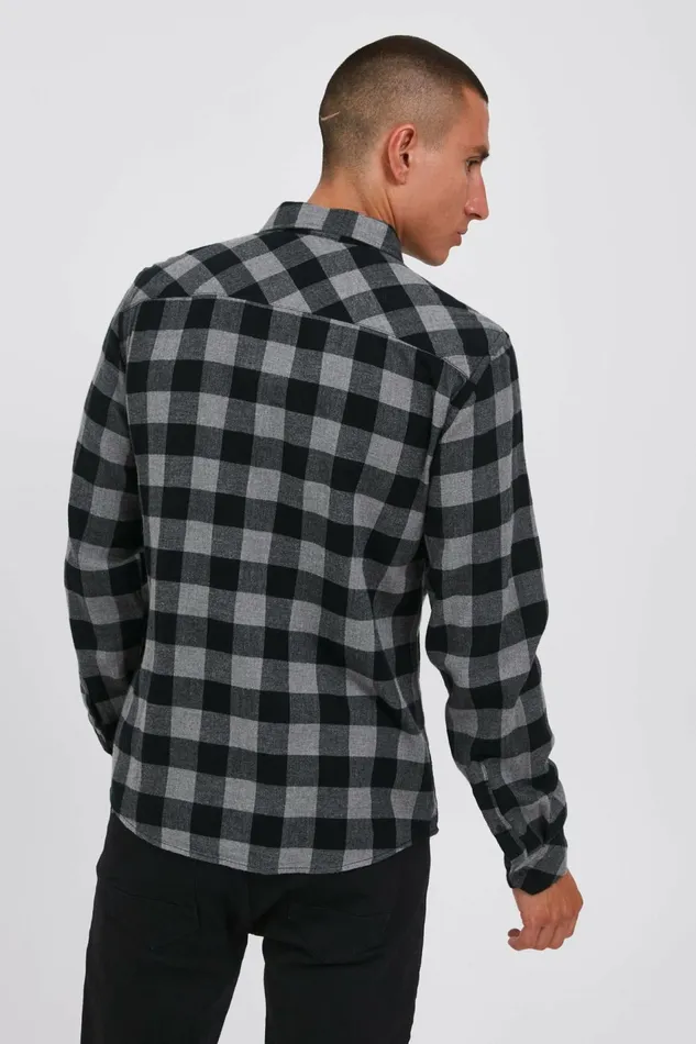 Men Blend Shirts Long Sleeved Shirt Stone Mix