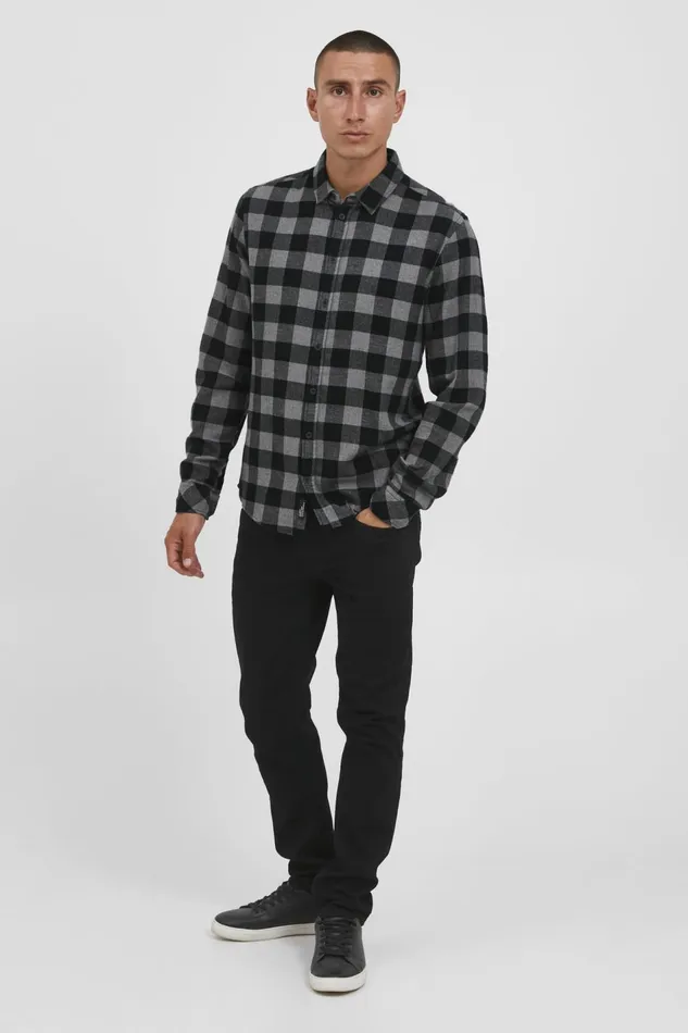 Men Blend Shirts Long Sleeved Shirt Stone Mix