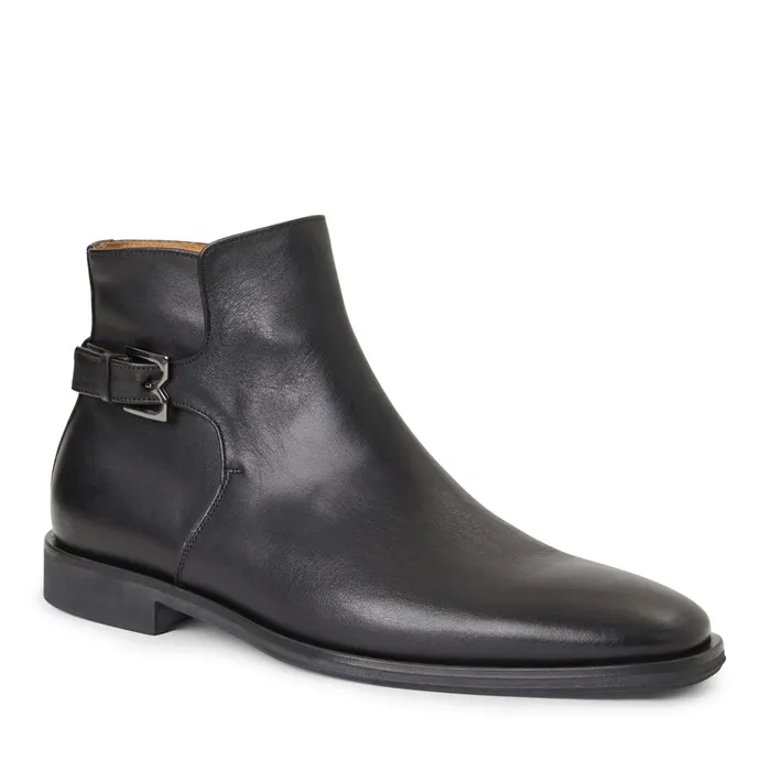 Men Boots Bruno Magli Rubino Leather Side Zip Boot Black