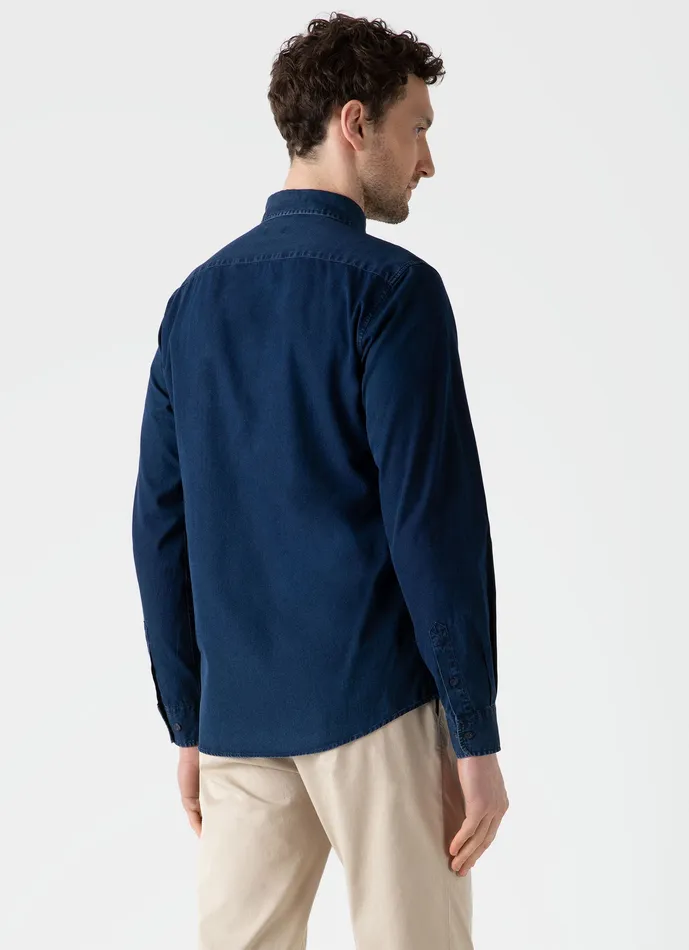 Men Button Down Denim Shirt Indigo Shirts ussunspel