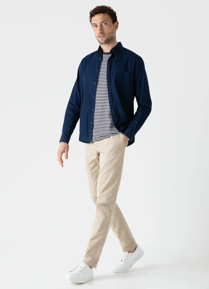 Men Button Down Denim Shirt Indigo Shirts ussunspel