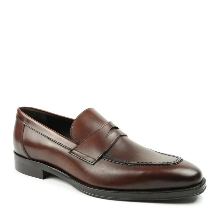 Men Casual Shoes Bruno Magli Nathan Penny Loafer 8211 Rust
