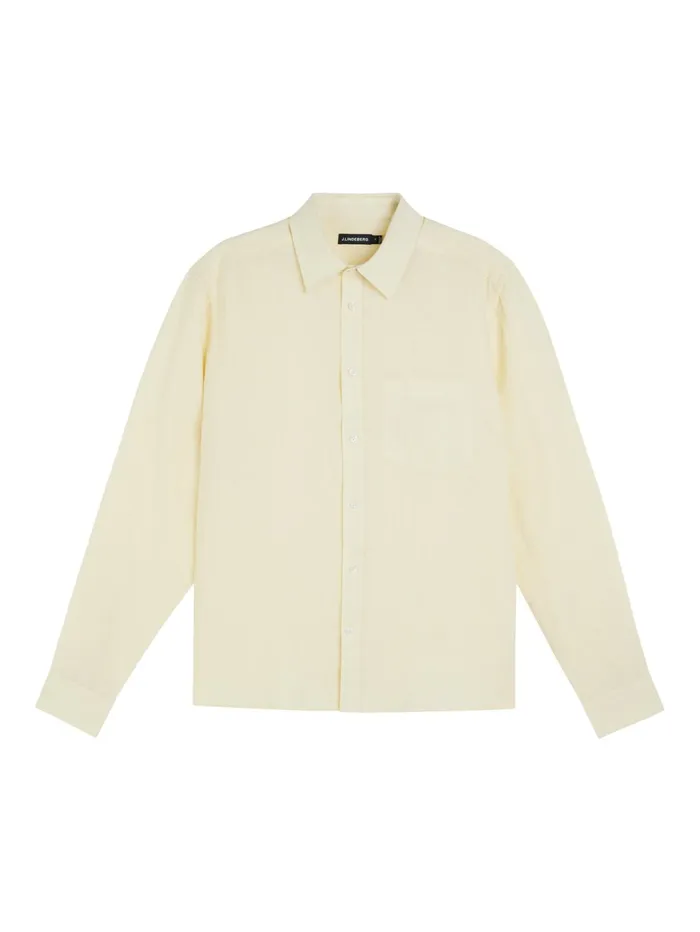 Men Clean Linen Slim Shirt Pear Sorbet JLindeberg Shirts Men Clean Linen Slim Shirt Pear Sorbet JLindeberg Shirts