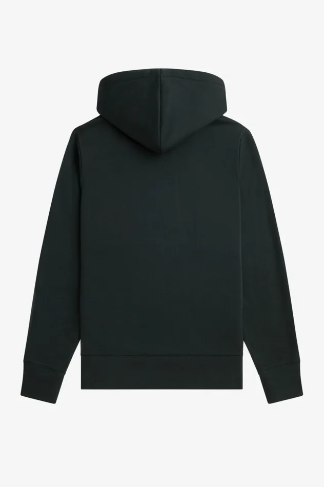 Men Embroidered Hooded Sweatshirt Night Green Fred Perry Sweatshirts