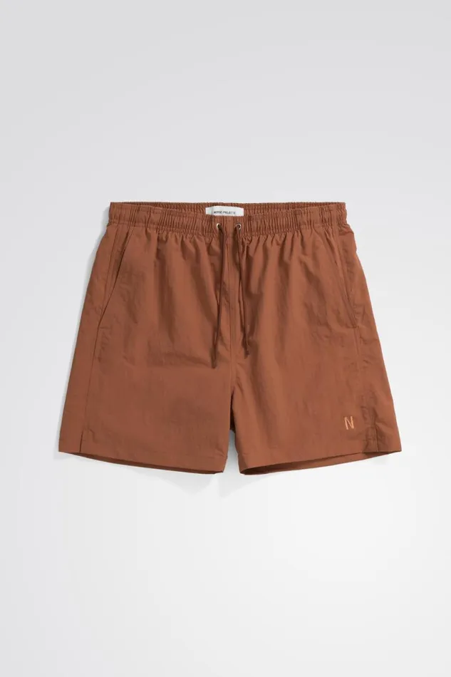 Men Hauge Recycled Nylon Swimmers Red Ochre Norse Projects Shorts
