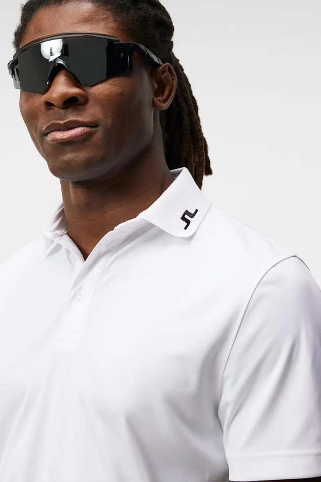 Men Heath Regular Fit Golf Polo White JLindeberg Polo Shirts