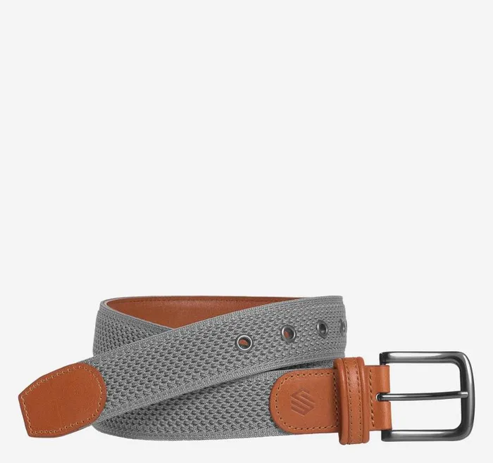Men Johnston and Murphy Belts Amherst Knit Belt Gray